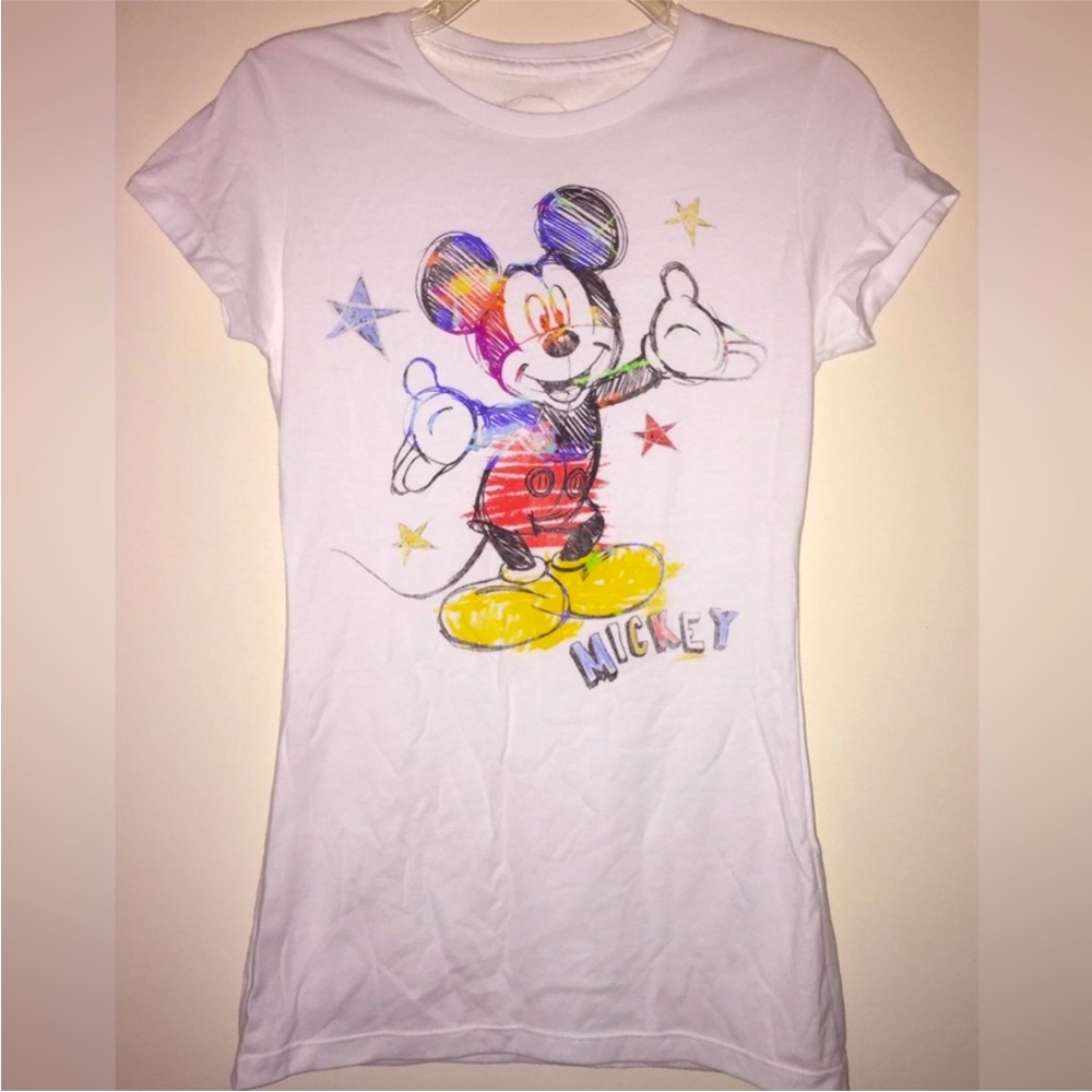 New Disney Mickey Mouse tee jack of all trades white tee shirt top Disney tee